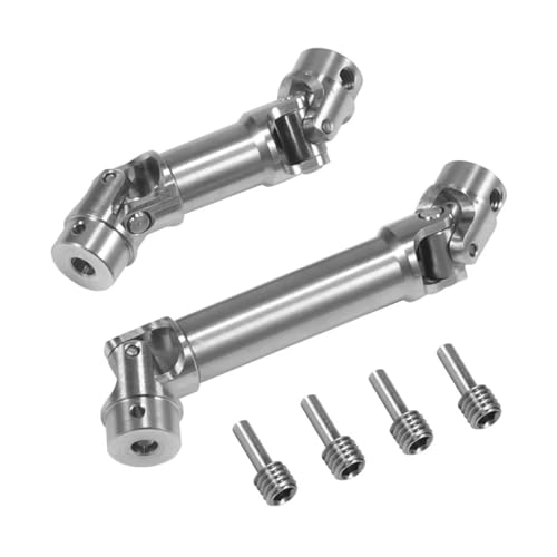 YhfAbd 2 Stück TRX4M Edelstahl-Mittelantriebswelle Upgrade-Teile for 1/18 RC Crawler TRX4-M, 39-45 mm und 54,5 mm-62 mm Ersatzteile(Silver 2pcs) von YhfAbd