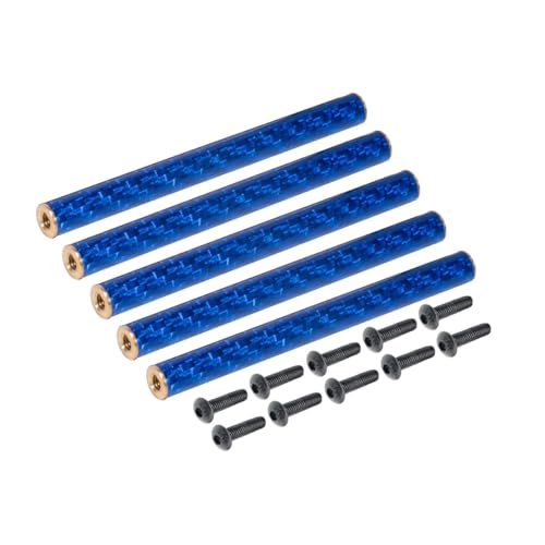 YhfAbd 5 STÜCKE Farbige Carbonfaser-Hosenträger 67/70/75/78 mm M3-Unterlegscheiben for 1/10 RC Crawler Comp Builds SCX10 PRO TGH LCG Chassis DIY Ersatzteile(Blue 67mm) von YhfAbd