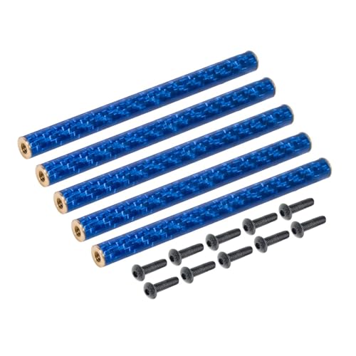 YhfAbd 5 STÜCKE Farbige Carbonfaser-Hosenträger 67/70/75/78 mm M3-Unterlegscheiben for 1/10 RC Crawler Comp Builds SCX10 PRO TGH LCG Chassis DIY Ersatzteile(Blue 75mm) von YhfAbd