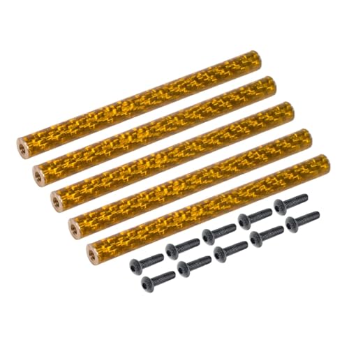 YhfAbd 5 STÜCKE Farbige Carbonfaser-Hosenträger 67/70/75/78 mm M3-Unterlegscheiben for 1/10 RC Crawler Comp Builds SCX10 PRO TGH LCG Chassis DIY Ersatzteile(Gold 78mm) von YhfAbd