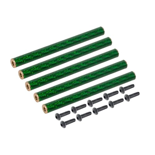 YhfAbd 5 STÜCKE Farbige Carbonfaser-Hosenträger 67/70/75/78 mm M3-Unterlegscheiben for 1/10 RC Crawler Comp Builds SCX10 PRO TGH LCG Chassis DIY Ersatzteile(Green 67mm) von YhfAbd