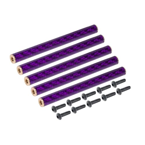 YhfAbd 5 STÜCKE Farbige Carbonfaser-Hosenträger 67/70/75/78 mm M3-Unterlegscheiben for 1/10 RC Crawler Comp Builds SCX10 PRO TGH LCG Chassis DIY Ersatzteile(Purple 67mm) von YhfAbd