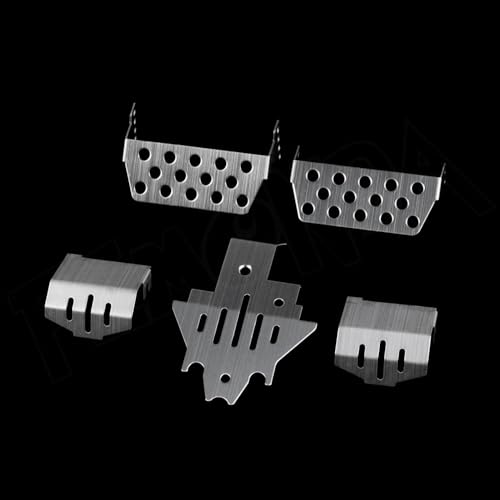 YhfAbd Metall TRX-4 Chassis Rüstung Stoßstange Achse Schutz Skid Platte for 1/10 RC Crawler TRX4 Sport Defender Bronco K5 Blazer G500 Ersatzteile(5 in 1) von YhfAbd