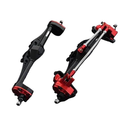 YhfAbd Upgrade-Teil: Portalachse vorne und hinten aus Aluminiumlegierung for 1/10 RC-Crawler-Auto – kompatibel mit Axial Capra, 1.9 Unlimited Trail Buggy UTB, Currie F9 Ersatzteile(Red Axle F and R) von YhfAbd