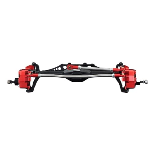 YhfAbd Upgrade-Teil: Portalachse vorne und hinten aus Aluminiumlegierung for 1/10 RC-Crawler-Auto – kompatibel mit Axial Capra, 1.9 Unlimited Trail Buggy UTB, Currie F9 Ersatzteile(Red Front Axle) von YhfAbd