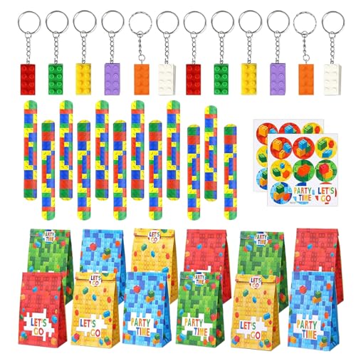 Yhjxly 36 Pcs Bausteine Geburtstag Mitgebsel, Baustein Party Dekoration,12 Kinder Slap Armbänder,12 Schlüsselanhänger ,12 Geschenktüte für DIY Blöcken Themen Party Geschenk für Kindergeburtstag Yhjxly 36 Pcs Bausteine Geburtstag Mitgebsel, Baustein Party Dekoration,12 Kinder Slap Armbänder,12 Schlüsselanhänger ,12 Geschenktüte für DIY Blöcken Themen Party Geschenk für Kindergeburtstag von Yhjxly