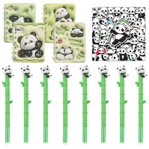 Yhjxly 66 pcs Panda Party Mitgebsel Set,Panda Kinder Geburtstag geschenk,8 Pcs Mini Notizbuch,8 Pcs Cartoon Panda Gelschreiber,50 Pcs Aufkleber,Panda Schreibwaren für Kinder Schule Bürobedarf Yhjxly 66 pcs Panda Party Mitgebsel Set,Panda Kinder Geburtstag geschenk,8 Pcs Mini Notizbuch,8 Pcs Cartoon Panda Gelschreiber,50 Pcs Aufkleber,Panda Schreibwaren für Kinder Schule Bürobedarf von Yhjxly