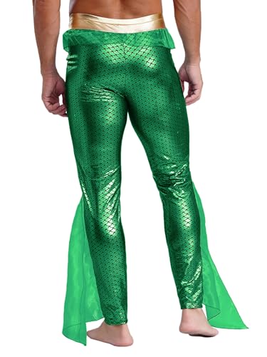 Yhong Herren Metallic Hose Glänzend Fischschuppen Print Pantyhose Mit Tüllschicht Männer Fasching Karneval Meeresgott Festivals Partys Kostüm Grün L Yhong Herren Metallic Hose Glänzend Fischschuppen Print Pantyhose Mit Tüllschicht Männer Fasching Karneval Meeresgott Festivals Partys Kostüm Grün L von Yhong