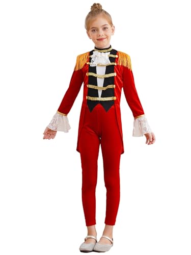Yhong Kinder Mädchen Zirkus Kostüm Langarm Dompteur Ringermaster Frack Jacke Mit Hose Set Karneval Weihnachten Halloween Verkleidung Rot 158-164 Yhong Kinder Mädchen Zirkus Kostüm Langarm Dompteur Ringermaster Frack Jacke Mit Hose Set Karneval Weihnachten Halloween Verkleidung Rot 158-164 von Yhong