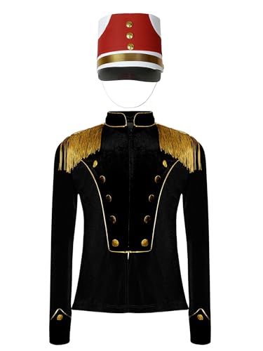 Yhong Kinder Zirkusdirektor Kostüm Langarm Zirkus Jacke Smoking Mantel mit Hut Fasching Cosplay Party Bühnenauftritte Verkleidung Schwarz 134-140 Yhong Kinder Zirkusdirektor Kostüm Langarm Zirkus Jacke Smoking Mantel mit Hut Fasching Cosplay Party Bühnenauftritte Verkleidung Schwarz 134-140 von Yhong