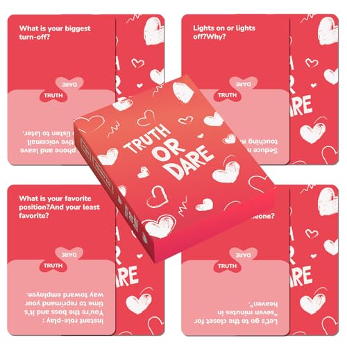 50 Interaktive Spielkarten für Paare Wahrheit oder Pflicht | Romantische Karteikarten mit lustigen Fragen und mutigen Herausforderungen | Ehepaar -Dating -Spiel für Date Night Party Trinken Erwachsene von Yhsioaklo