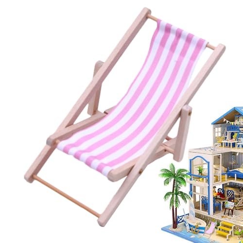 Mini Strandkorb | Faltbarer hölzerner Miniatur-Liegestuhl für Dekoration | Thema Miniatur Ornament für Home Desk Garden Decor, Möbel Zubehör Mini Strandkorb | Faltbarer hölzerner Miniatur-Liegestuhl für Dekoration | Thema Miniatur Ornament für Home Desk Garden Decor, Möbel Zubehör von Yhsioaklo
