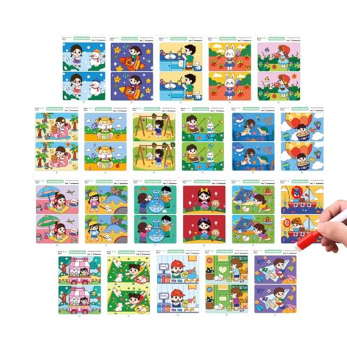 Yhsioaklo Kinder Matching Game - Erkennen Sie den Unterschied löschbare Karten im Alter von 3 bis 14 Jahren - Bildungskognitive Spielzeug für und Mädchen - Spaß Lernspiel für Home, Schule und Reisen Yhsioaklo Kinder Matching Game - Erkennen Sie den Unterschied löschbare Karten im Alter von 3 bis 14 Jahren - Bildungskognitive Spielzeug für und Mädchen - Spaß Lernspiel für Home, Schule und Reisen von Yhsioaklo