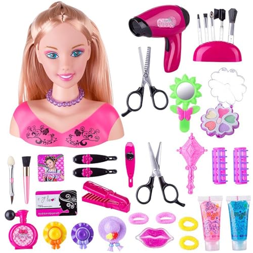 Yhsioaklo Make -up -Puppenspielzeug für Mädchen | Waschablenköpfe Ptying Playyst Toys mit Kosmetik | Kopfspielzeugspielzeug 35 Stück für Kleinkinder, Mädchen Yhsioaklo Make -up -Puppenspielzeug für Mädchen | Waschablenköpfe Ptying Playyst Toys mit Kosmetik | Kopfspielzeugspielzeug 35 Stück für Kleinkinder, Mädchen von Yhsioaklo