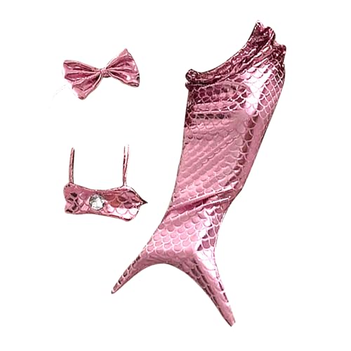 Yhsioaklo Mermaid Welpenkostüme | Polyester Hundekleidung mit Bogenstirnband und Halfterhalter | Hautfreundliche Welpenkleidung | Kreatives Kätzchen -Outfit für kleine Hunde und Katzen von Yhsioaklo