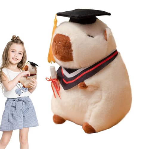 Yhsioaklo Puffer Capybara Spielzeug, Capybara Plüsch - Capybara Puppe mit schwarzem Grad, tiergefüllte Tiere für die Haut für Sofa, Dekorationen für Tabletten, Wohnzimmer, Schlafzimmer von Yhsioaklo