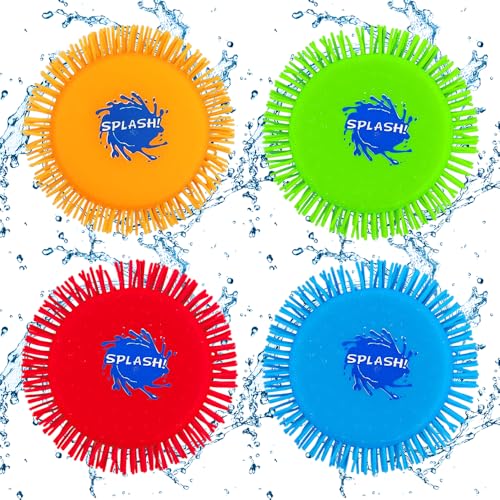 4 Stück Wasser Frisbee, Water Disc, Wasser Wurfscheibe aus Schaumstoff und Silikon, Wasserspielzeug in Knalligen Farben, Sommer Spaß (4 Stück) von Yi'antai