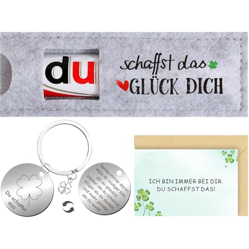 Yi'antai Du schaffst das Geschenk, Schokolade Geschenke, mit Du schaffst das Glücksbringer Grußkarten, Viel Glück Schlüsselanhänger, Glücksbringer Prüfung Geschenke für Abitur Bachelor Master Doktor Yi'antai Du schaffst das Geschenk, Schokolade Geschenke, mit Du schaffst das Glücksbringer Grußkarten, Viel Glück Schlüsselanhänger, Glücksbringer Prüfung Geschenke für Abitur Bachelor Master Doktor von Yi'antai
