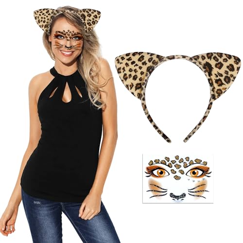 Yi'antai Katzenohren Haarreif, Cat Ears Headband, Kopfschmuck für Damen, Haarschmuck Deko, Accessoire zu Karneval von Yi'antai