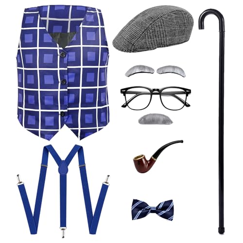 Yi-gog Alter Mann Kostüm Opa Alte Person Outfit Anzug Westen Alter Mann Set Yi-gog Alter Mann Kostüm Opa Alte Person Outfit Anzug Westen Alter Mann Set von Yi-gog