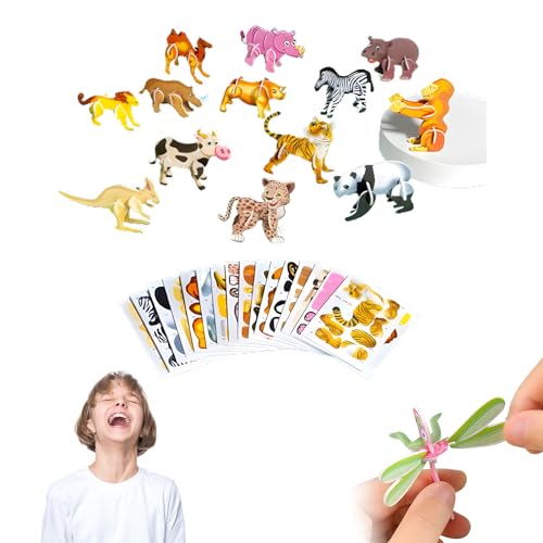 Pädagogisches 3D Cartoon Puzzle, 2024 New 3D Puzzle Set für Kinder, Einzigartiger 3D-Cartoon Puzzles DIY-Lernspielzeug für Jungen, Mädchen, Anfänger Geburtstag Weihnachten (Tier-Thema) von YiKAiLi