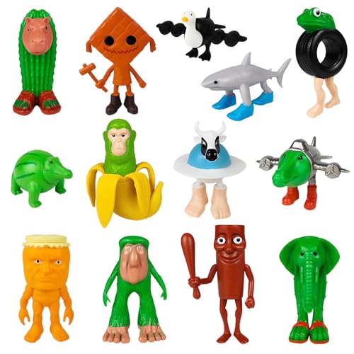 YiLianDa Italian Brainrot Figuren Set – Schreibtisch-Deko Figures mit Tung Tung Tung Sahur, Tralalero Tralala, Bombardino Crocodilo – Lustige 3D-Sammelfiguren für Regal, Büro& Geschenkidee von YiLianDa