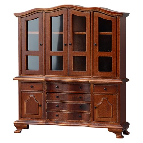 1/12 Dollhouses Miniatur Seitenschrank Modell Holzpuppenhäuser Möbelkabinett Mit Funktionstüren Und Schublade von YiNLuax