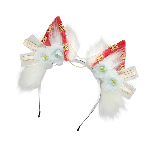 YiNLuax 1.. Weiche Plüsch Wolf Ohr Stirnband Verstellbare Elastische Haarzubehör Für Cosplay Kostümfeiern Kinder Erwachsene Kostüm Haarzubehör Set von YiNLuax