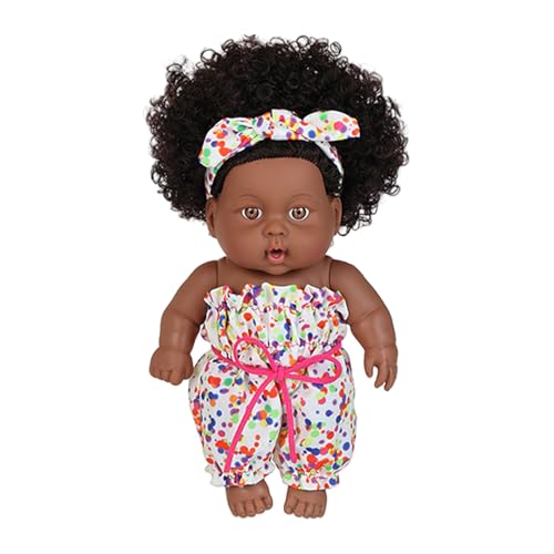 YiNLuax 20 cm Vinyls Afrikanische Wiedergeborene Schwarzes Puppen Sicheres Wie Mädchenpuppen Mit Modekleidung Für Kinder Und Erwachsenensammler von YiNLuax