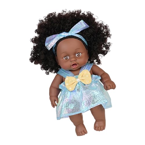 YiNLuax 20 cm Vinyls Afrikanische Wiedergeborene Schwarzes Puppen Sicheres Wie Mädchenpuppen Mit Modekleidung Für Kinder Und Erwachsenensammler von YiNLuax