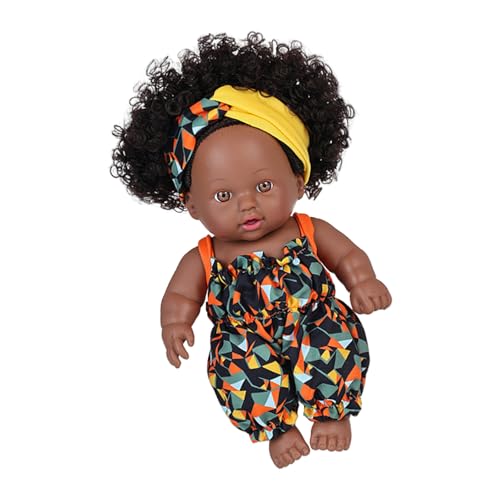 YiNLuax 20 cm Vinyls Afrikanische Wiedergeborene Schwarzes Puppen Sicheres Wie Mädchenpuppen Mit Modekleidung Für Kinder Und Erwachsenensammler von YiNLuax