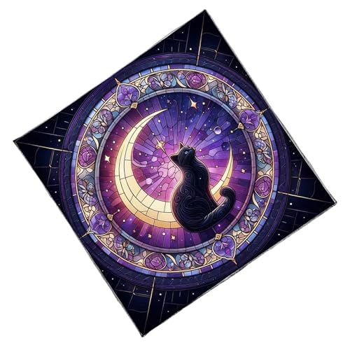 YiNLuax Divinationen Tischdecke Mondkatzen Muster Astrologie Tarotkarte Tischdecke Altars Stoff Göttlichkeit Brettspielzubehör von YiNLuax