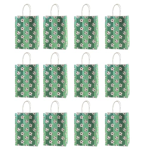 YiNLuax Fußball Süßigkeiten Taschen Für Kinderpackungen Von 12 Fußballparty Papiertüten Kinder Geburtstagsfeier Kraft Tasche Goodie Bags Party Gunst von YiNLuax