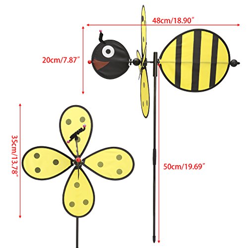 YiNLuax Große Biene Windmühle Whirligig Spinner Hof Garten Kinder Kinderspielzeug YiNLuax Große Biene Windmühle Whirligig Spinner Hof Garten Kinder Kinderspielzeug von YiNLuax