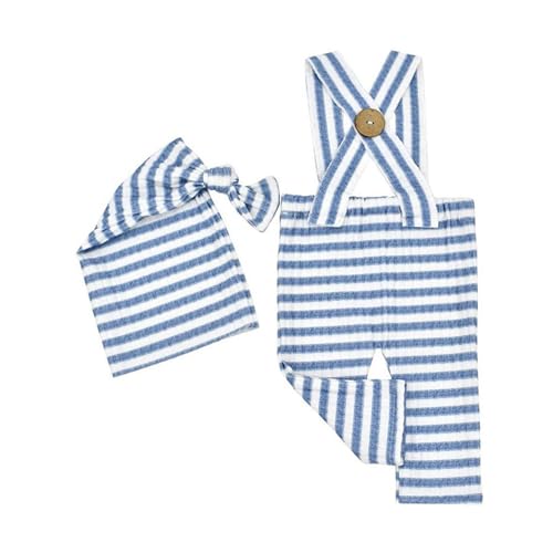 YiNLuax Neugeborene Fotografie Outfit Einschließlich Gestreiften Overalls Und Knotted Hat Set Für 0-1 Monate Baby Fotoshootings YiNLuax Neugeborene Fotografie Outfit Einschließlich Gestreiften Overalls Und Knotted Hat Set Für 0-1 Monate Baby Fotoshootings von YiNLuax