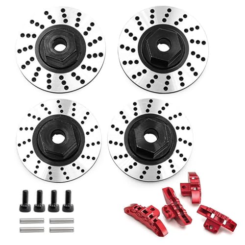 YiNLuax Packung Von 4 Radnaben Adaptern Und Bremsscheiben Für Verbesserte Leistungen In 1/10 Fernbedienung Auf Straßenautos von YiNLuax