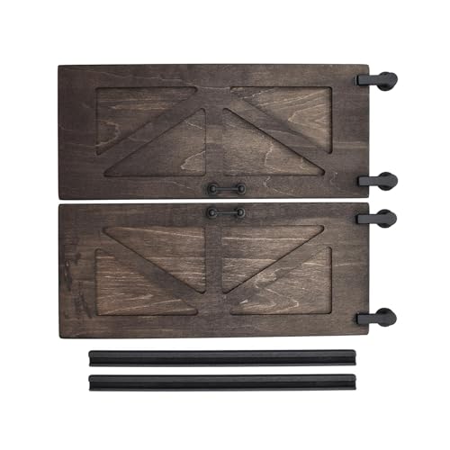 YiNLuax Vintage Black Holzschiebetür Für Miniaturpuppenhouses Zimmerszenenmodellmöbel von YiNLuax
