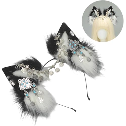 YiNLuax Zeitgenössischer Rollenspiel Wolf Ohrhaarband Fashion Kostüm Accessoire Für Partys Und Anziehen Pelziger Wolfohr Kopfstücke Für Halloween YiNLuax Zeitgenössischer Rollenspiel Wolf Ohrhaarband Fashion Kostüm Accessoire Für Partys Und Anziehen Pelziger Wolfohr Kopfstücke Für Halloween von YiNLuax