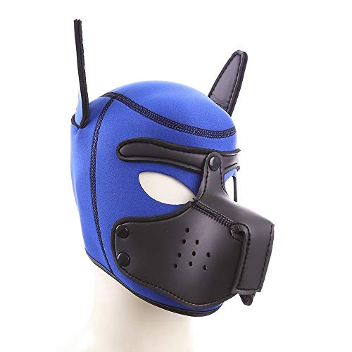 YiQin RWSX Hundemaske, 2 Größe Neopren Welpen Haube Nach Tier Kopf Maske Neuheit Kostüm Hund (Color : Blue, Size : Large) von YiQin RWSX