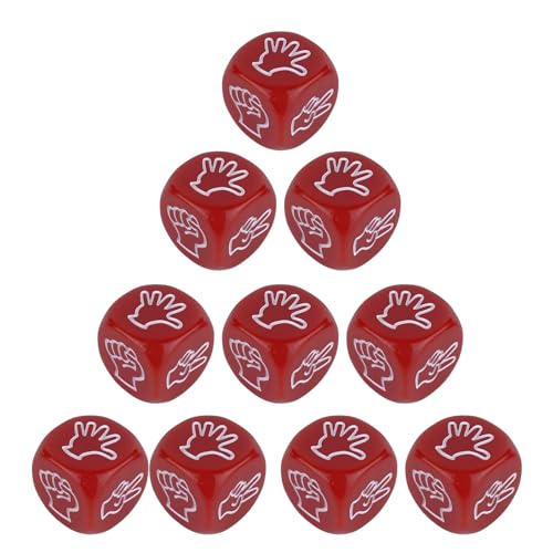 YiQinzcxg 10pcs Finger Rateing Game Dices 20mm Rock Paper Scissor Game Dices 6 Seitig Acryl Dices Partyspiel Für Erwachsene Kinder von YiQinzcxg
