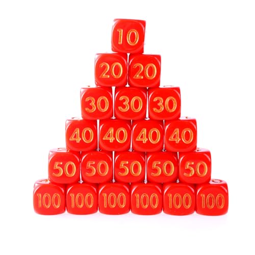 YiQinzcxg 50pcs Schadensindikatoren Dices Acryl Six Sides Game Dices Animation Charakter Schaden Zähler Dices Leicht Zu Lesen von YiQinzcxg