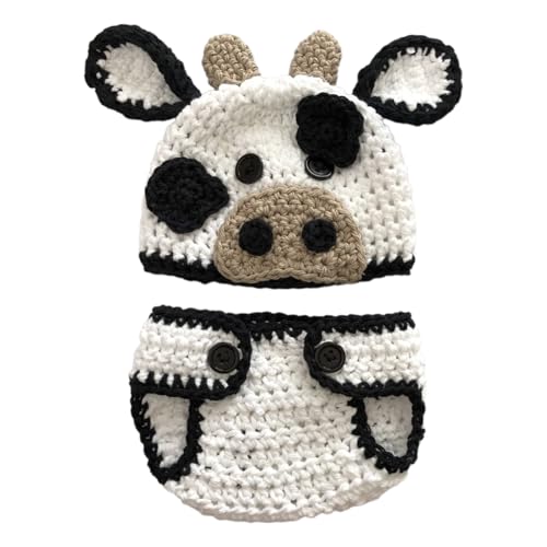 YiQinzcxg Baby Photoshooting Kleidung Kuhkostüm Shorts & Kuhhut Foto Posen Kostüm Neugeborene Fotografie Kleidung Accessoires Babyparty Geschenk von YiQinzcxg