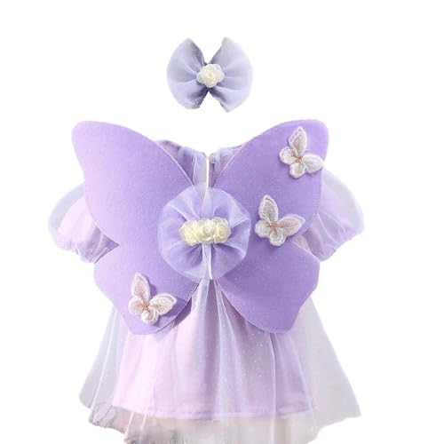 YiQinzcxg Baby Photoshoots Schmetterling Flügel Kostüm Sanft Auf Haut Puffärmel Kleid & Kopfschmuck Für 0 Bis 9 Monate Fotografie Requisiten Erster Geburtstag Baby Flügel von YiQinzcxg