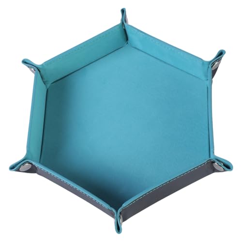 YiQinzcxg Falten Hexagon Dices Tablett PU Leder Velvets Dices Storage Box Tragbares Falten Dices Rolling Tably Für Game Player von YiQinzcxg