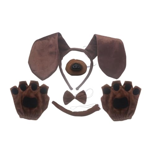 YiQinzcxg Halloween Hundekostüm Anziehset Inklusive Hunde Haarband Schwanz Nase Fliege Für Kinder Halloween Cosplay Party YiQinzcxg Halloween Hundekostüm Anziehset Inklusive Hunde Haarband Schwanz Nase Fliege Für Kinder Halloween Cosplay Party von YiQinzcxg