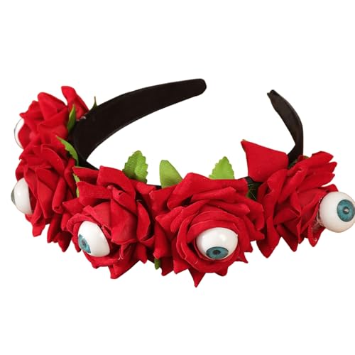 YiQinzcxg Halloween Party Schädel Stirnband Mit Rosendekoration Verstellbare Größe Kopfbedeckung Haar Accessoire YiQinzcxg Halloween Party Schädel Stirnband Mit Rosendekoration Verstellbare Größe Kopfbedeckung Haar Accessoire von YiQinzcxg