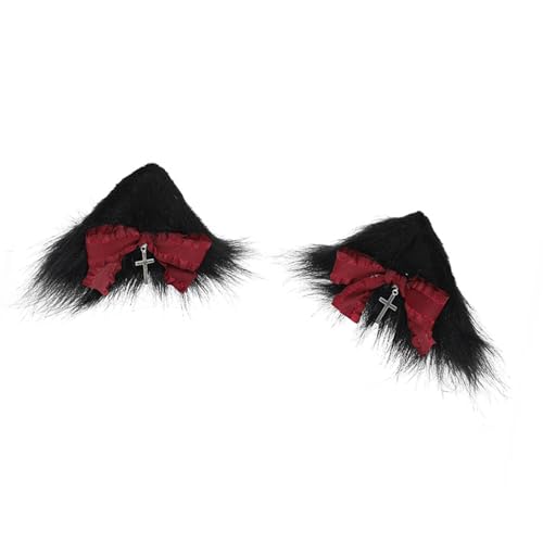 YiQinzcxg Japanische Anime Bowtie Haare Barrettes Katzen Ohrhaarklammer von YiQinzcxg