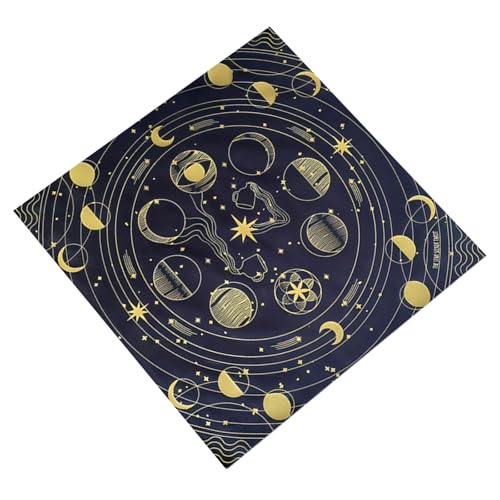 YiQinzcxg Mondphasenmuster Astrologie Tischdecke Altäre Stoff Quadratische Göttisch Kartentisch Stoff Hexerei Deck Tuch Dauer von YiQinzcxg