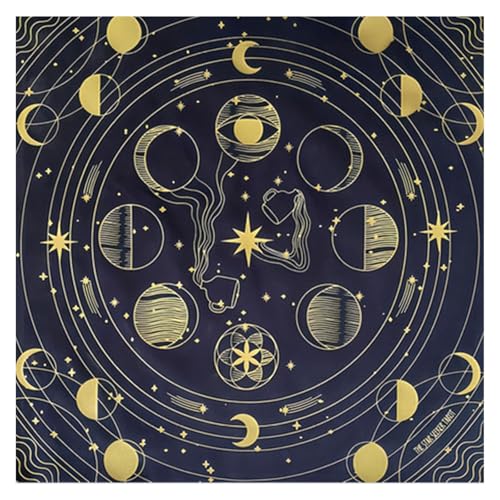 YiQinzcxg Mondphasenmuster Astrologie Tischdecke Altäre Stoff Quadratische Göttisch Kartentisch Stoff Hexerei Deck Tuch Dauer von YiQinzcxg