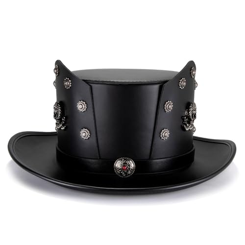 YiQinzcxg Punk Kostümhut Für Cosplay Und Unterhaltung PU Leder Kostüm Kopfbedeckung Für Urlaub Bequeme Kleidung YiQinzcxg Punk Kostümhut Für Cosplay Und Unterhaltung PU Leder Kostüm Kopfbedeckung Für Urlaub Bequeme Kleidung von YiQinzcxg